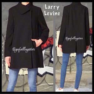 Larry Levine Wool Herringbone Coat